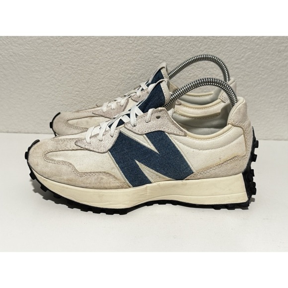 New Balance Womens 327 NB Denim Pack Running Shoe Sz 8.5 White Sneaker WS327JB
